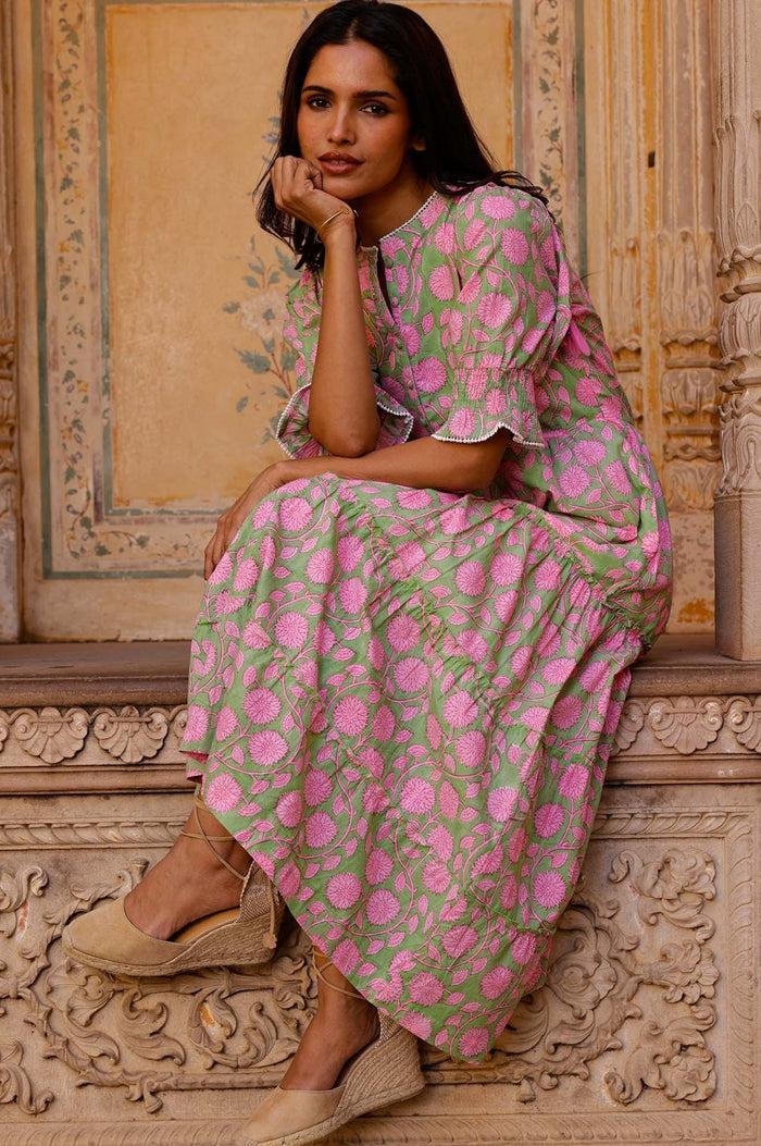 Aspiga Cordelia Organic Cotton Block Print Dress