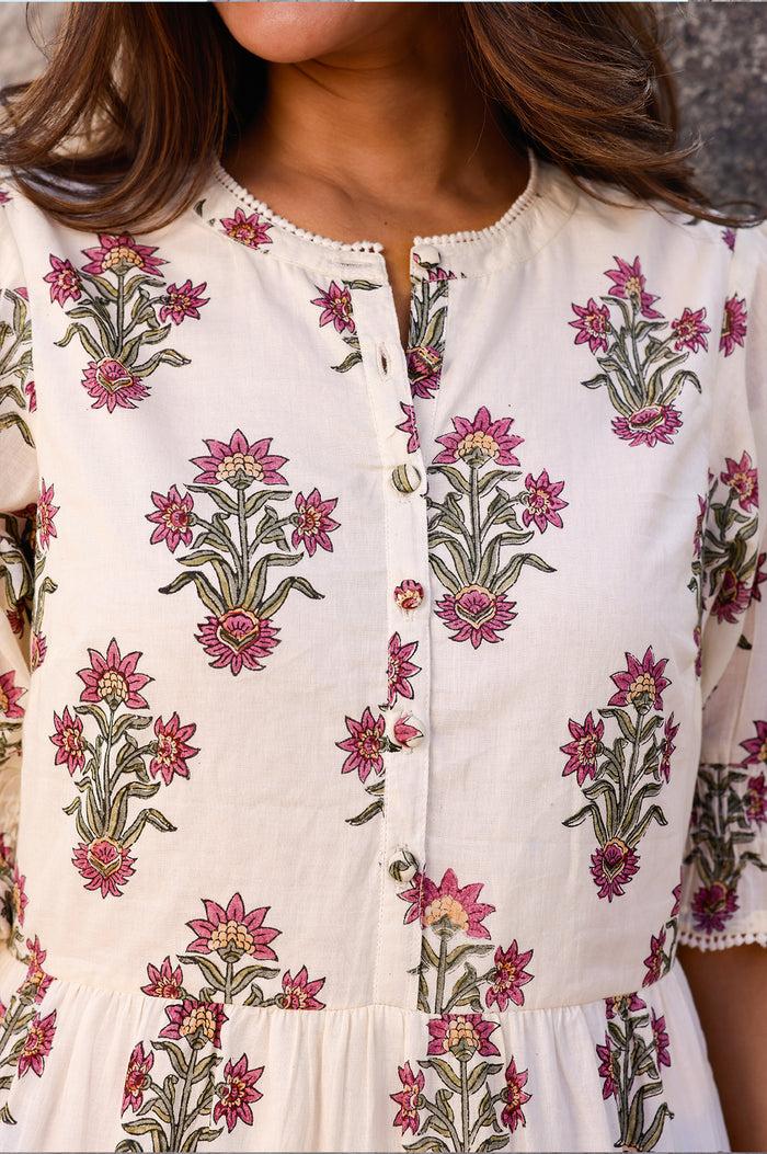 Aspiga Cordelia Organic Cotton Block Print Dress