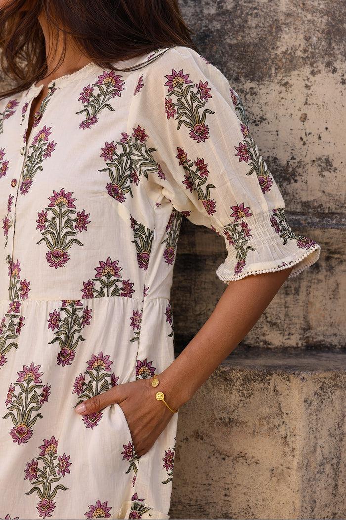 Aspiga Cordelia Organic Cotton Block Print Dress