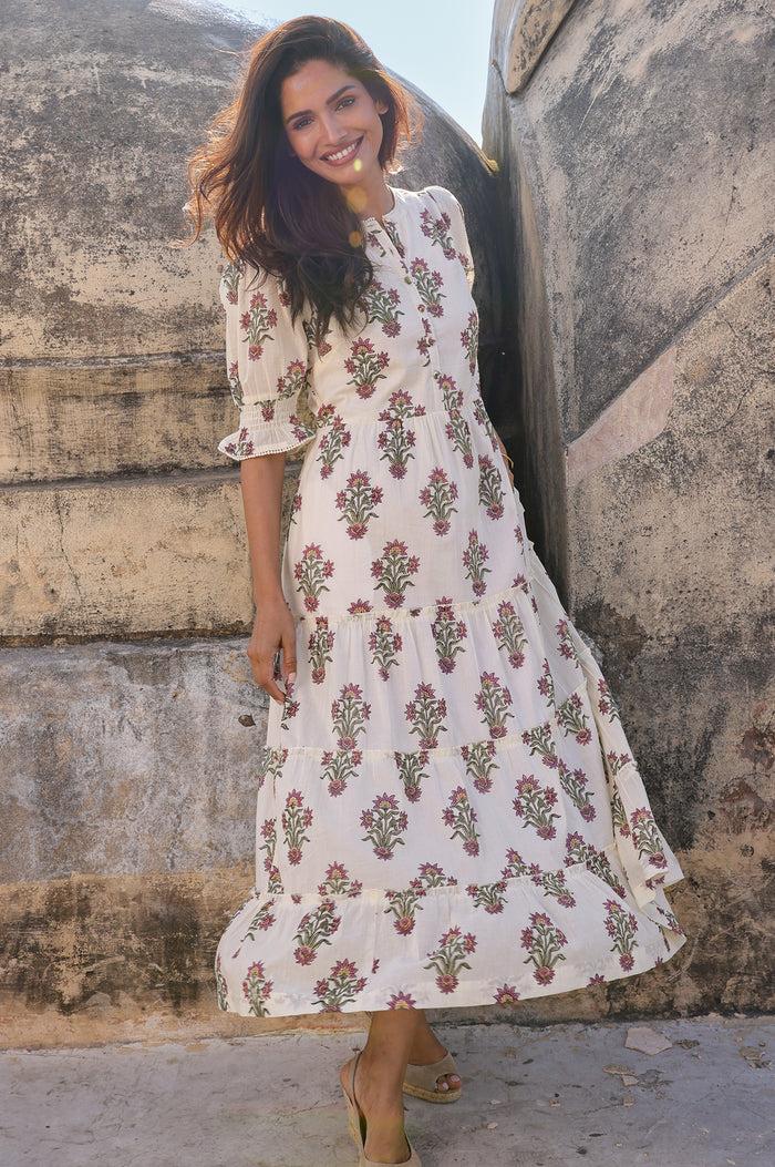 aspiga Cordelia Organic Cotton Block Print Dress