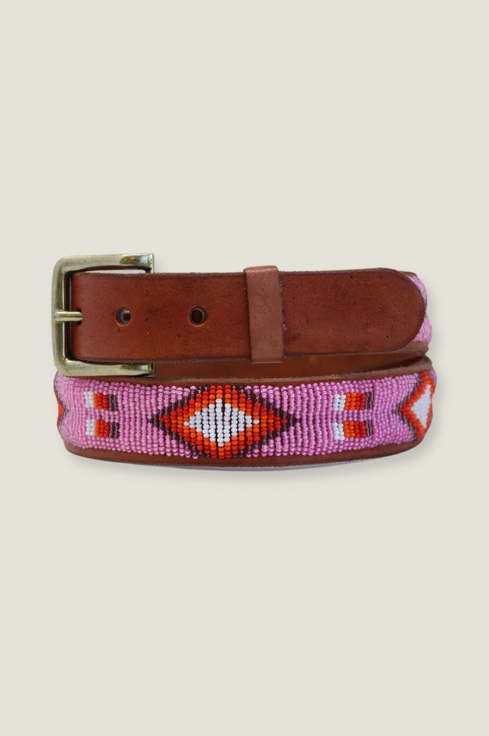 aspiga Diamond and Squares Leather Belt