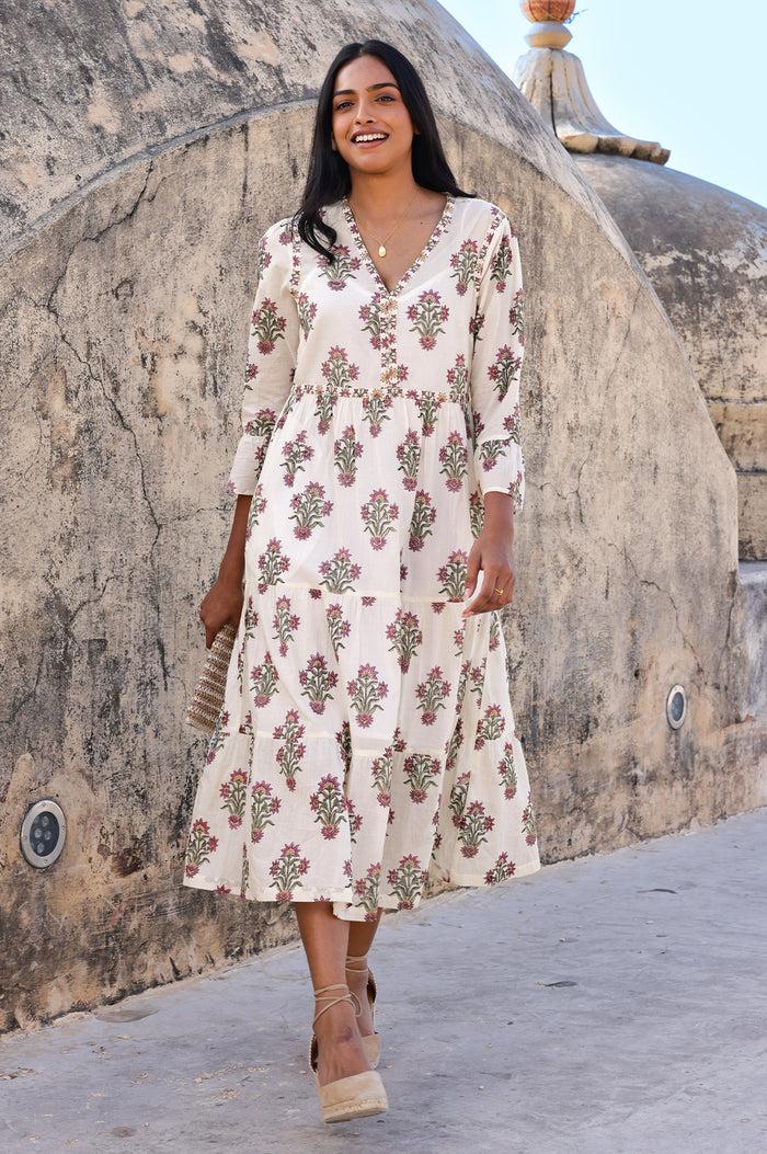 Aspiga Hayden Organic Cotton Block Print Dress