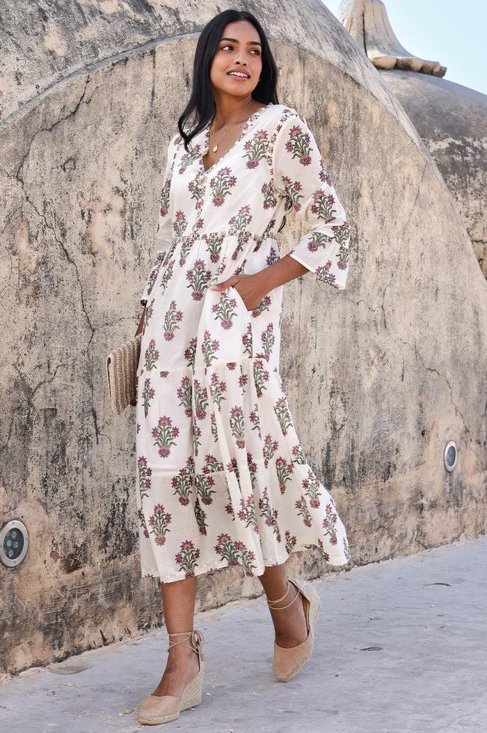 Aspiga Hayden Organic Cotton Block Print Dress