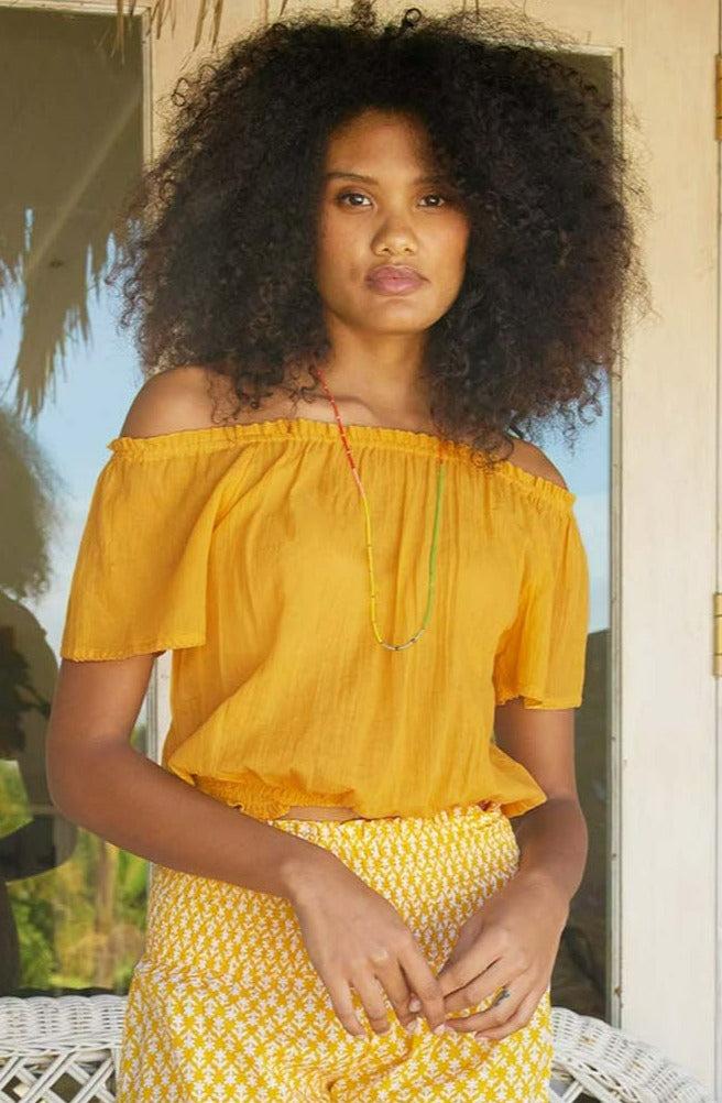 aspiga Ilana Frill Organic Cotton Gauze Top