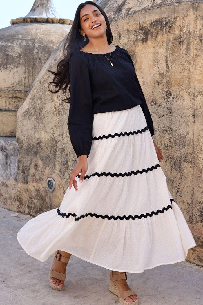 Aspiga Ilana Long Sleeve Frill Gauze Top