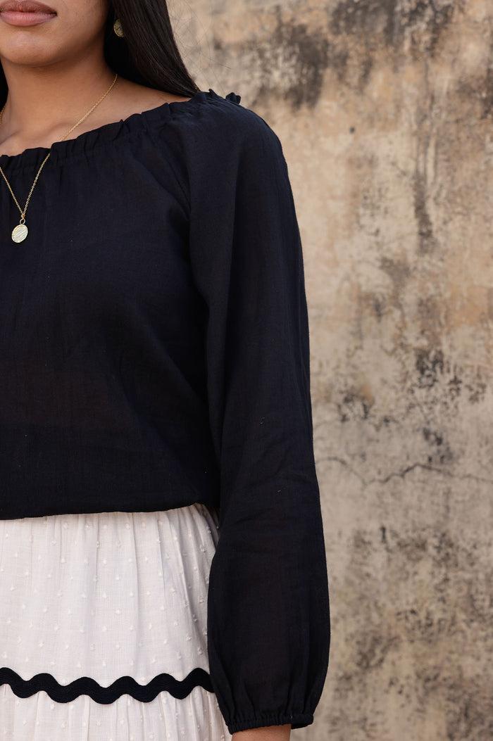 Aspiga Ilana Long Sleeve Frill Gauze Top