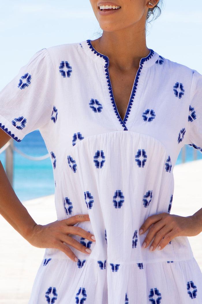 Aspiga India Embroidered Organic Cotton Dress