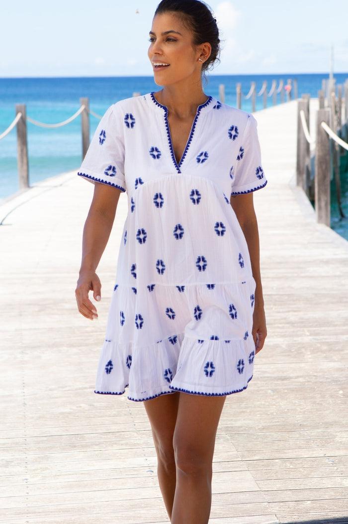 Aspiga India Embroidered Organic Cotton Dress