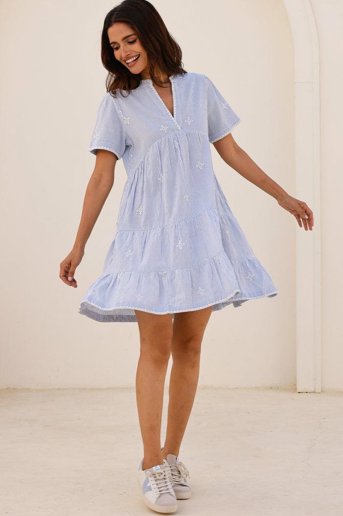 Aspiga India Embroidered Organic Cotton Dress