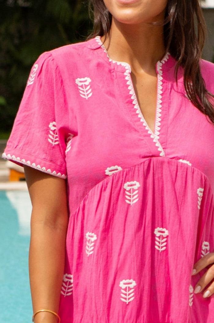 Aspiga India Embroidered Organic Cotton Dress