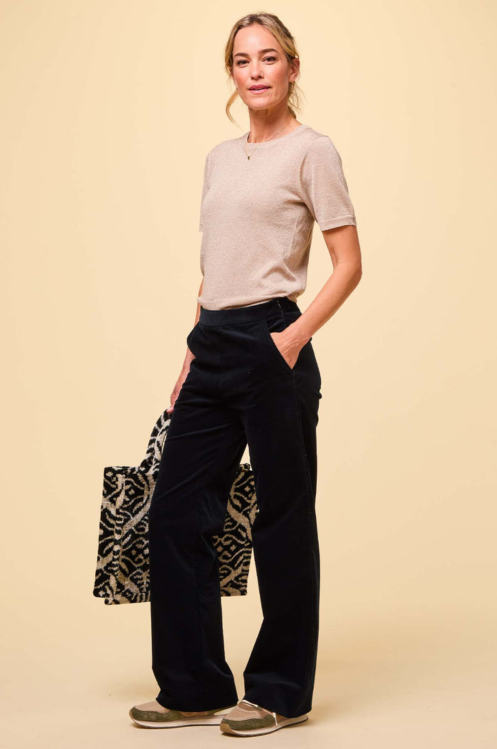 Aspiga Juliette Cotton Stretch Velvet Trouser