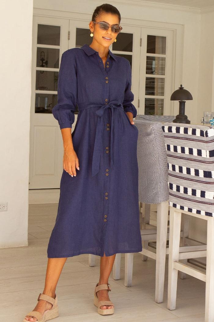 Aspiga Linen Shirt Dress