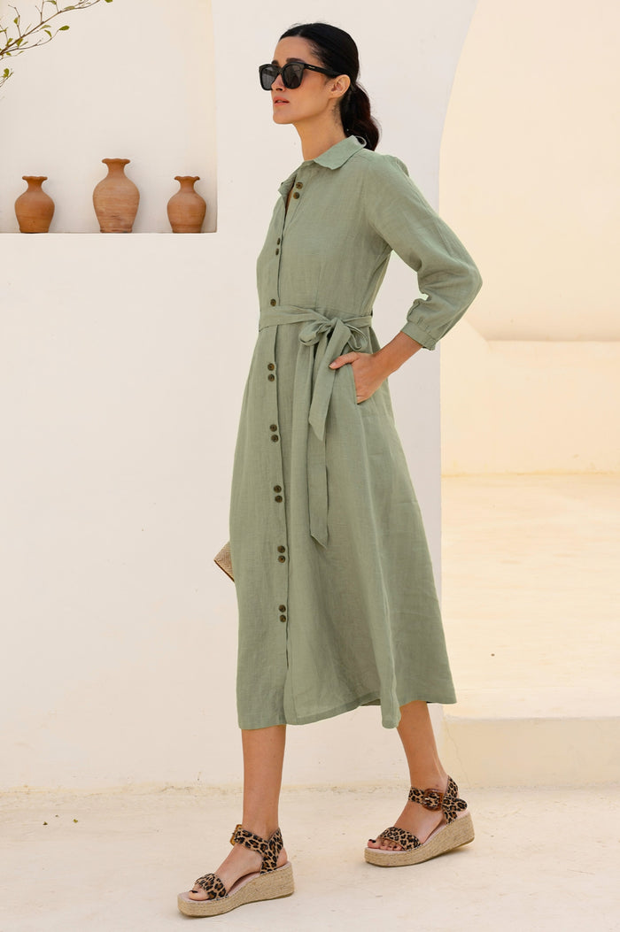 Aspiga Linen Shirt Dress