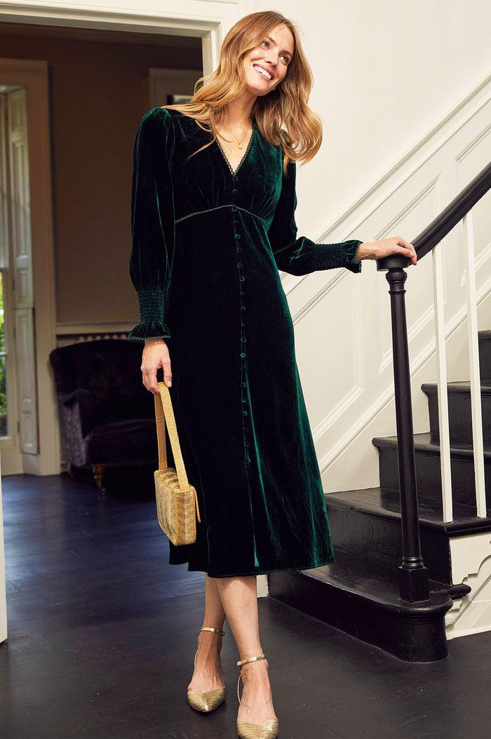 Aspiga Long Sleeve Velvet Sally Anne Dress