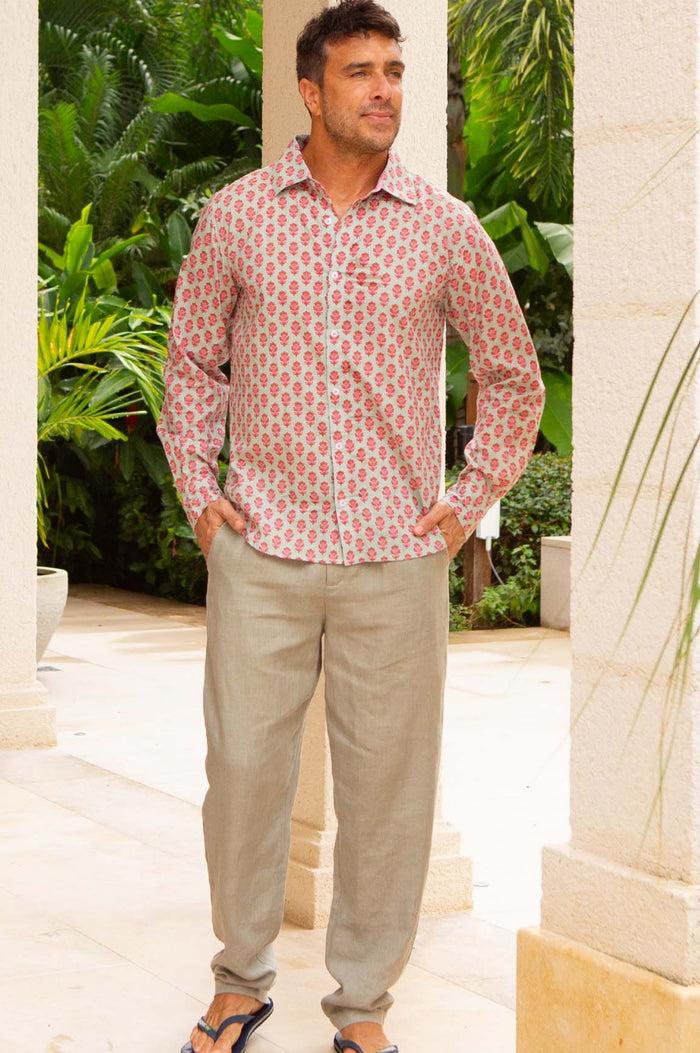 Aspiga Men's Printed Cotton Shirt