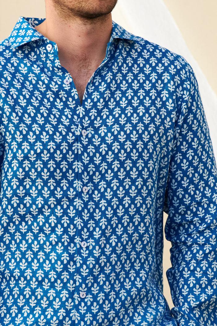 Aspiga Men's Printed Linen Shirt
