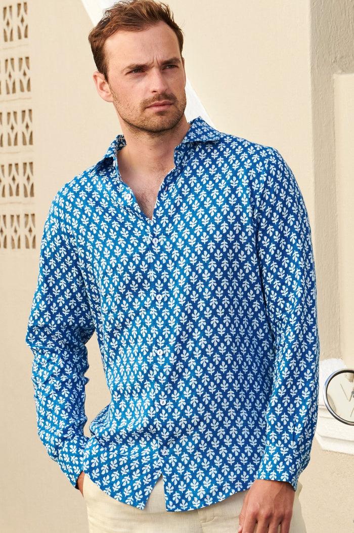 Aspiga Men's Printed Linen Shirt