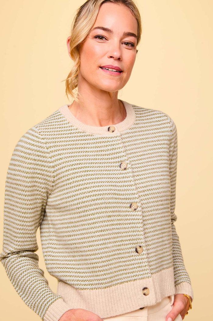 Aspiga Merino Wool Jacquard Brittany Cardigan