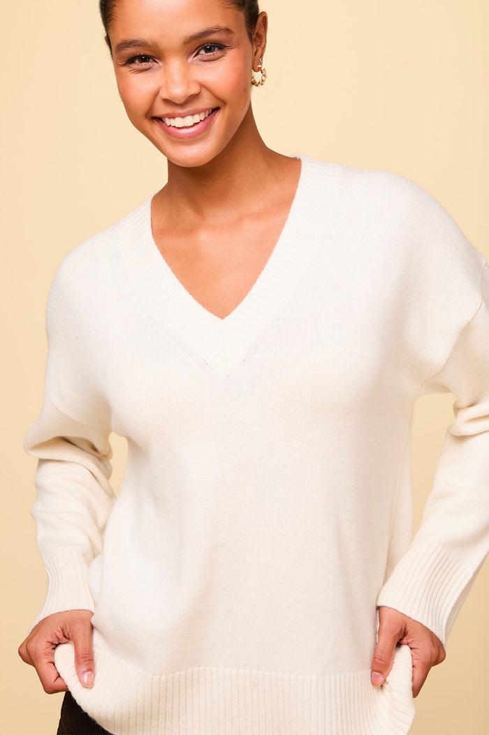 Aspiga Merino Wool Relaxed V-Neck Jumper