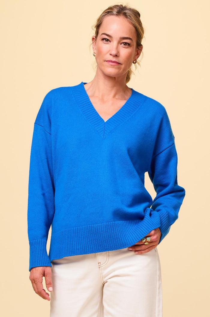 aspiga Merino Wool Relaxed V-Neck Jumper
