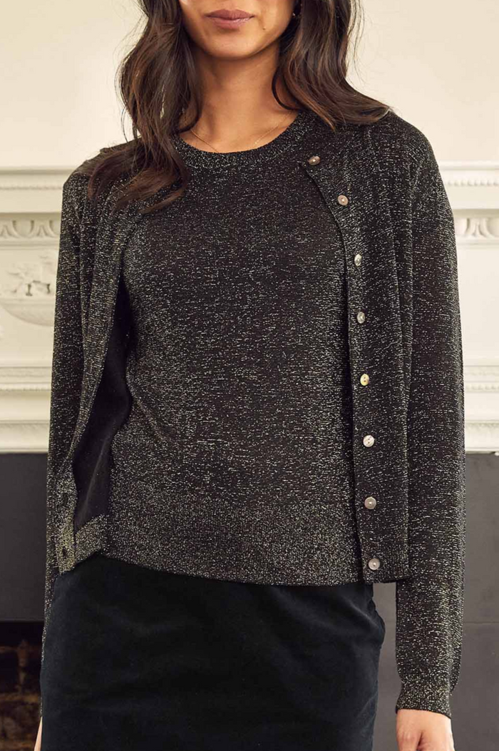 Aspiga Metallic Knit Cardigan