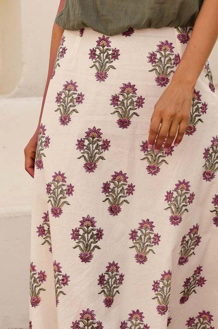 Aspiga Neve Organic Cotton Block Print Skirt