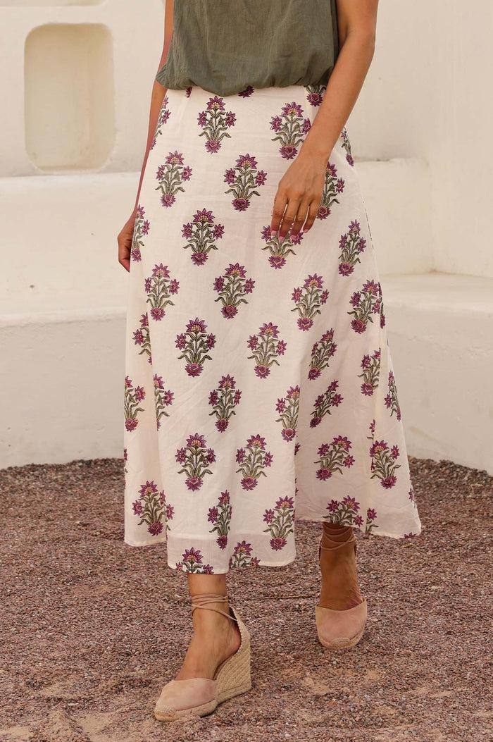 Aspiga Neve Organic Cotton Block Print Skirt