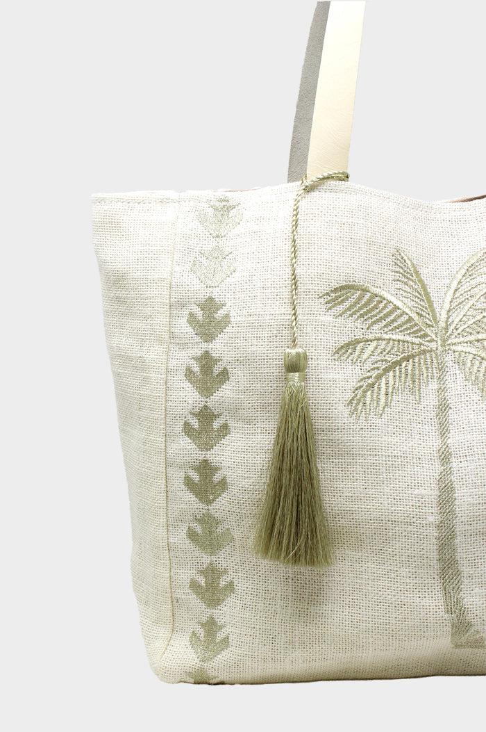 Aspiga Palm Tree Jute Beach Bag