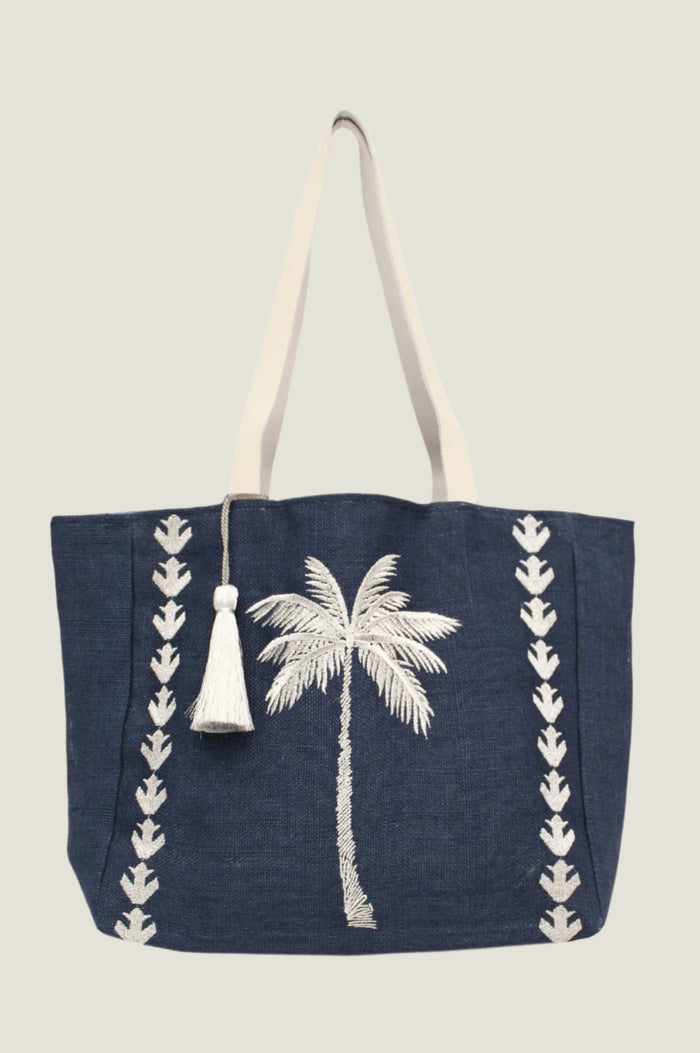 aspiga Palm Tree Jute Beach Bag