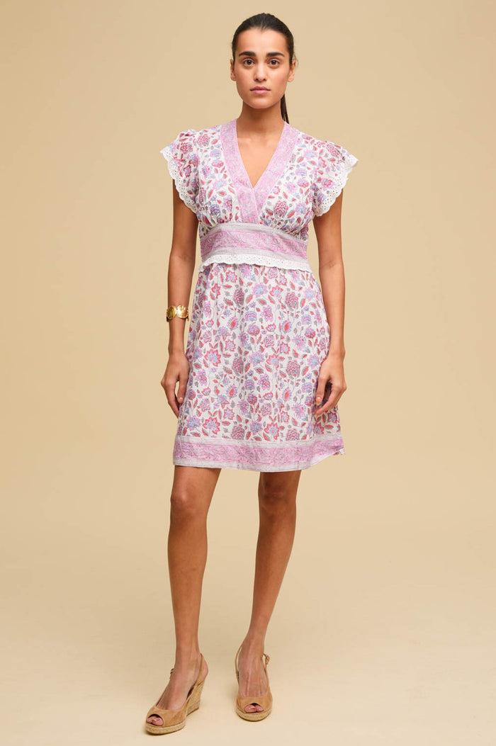 Aspiga Pippa Block Print Mini Dress
