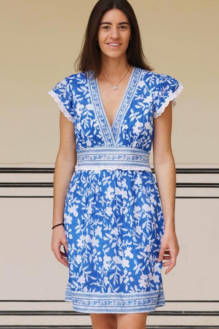 aspiga Pippa Block Print Mini Dress