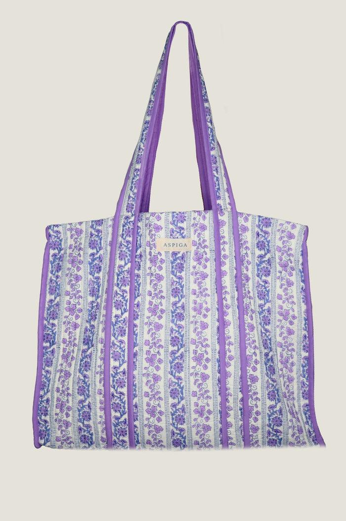aspiga Quilted Block Print Tote Bag