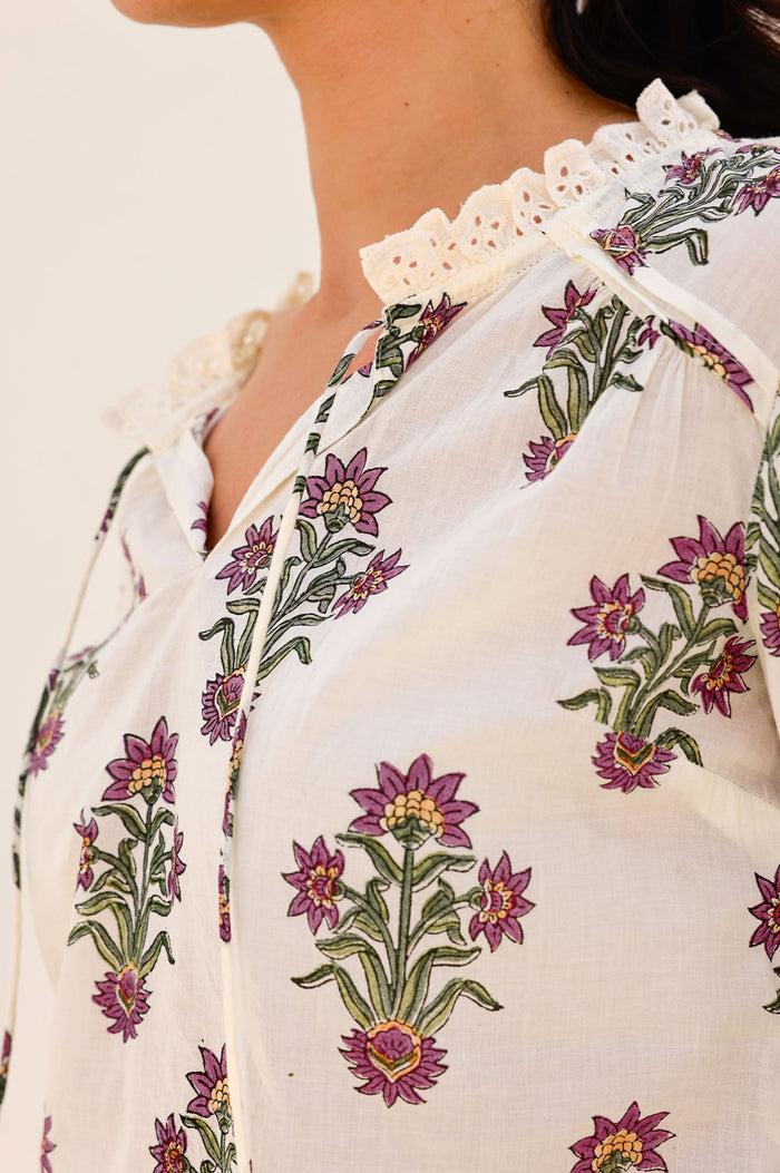 Aspiga Rosie Organic Cotton Block Print Blouse