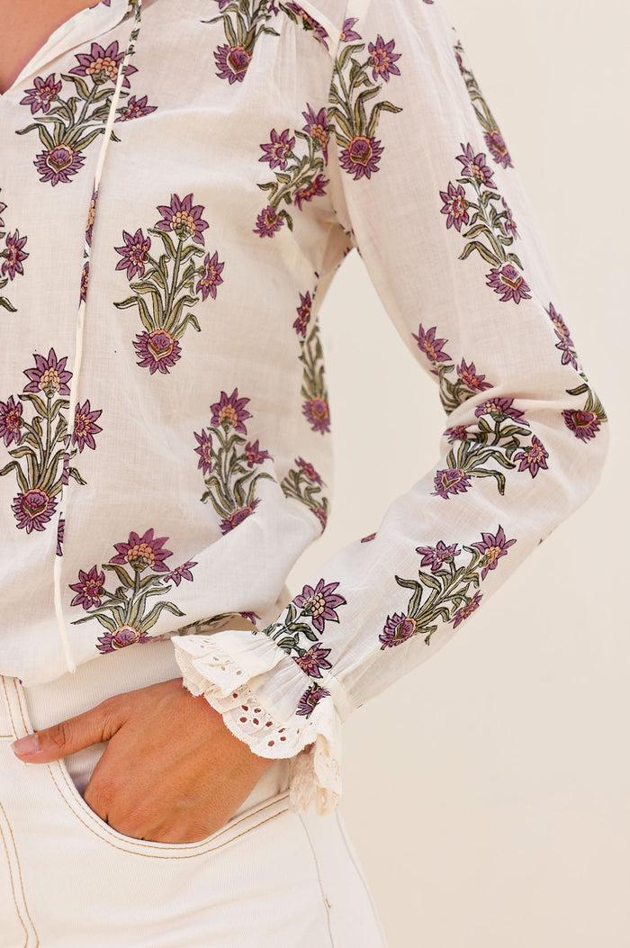 Aspiga Rosie Organic Cotton Block Print Blouse