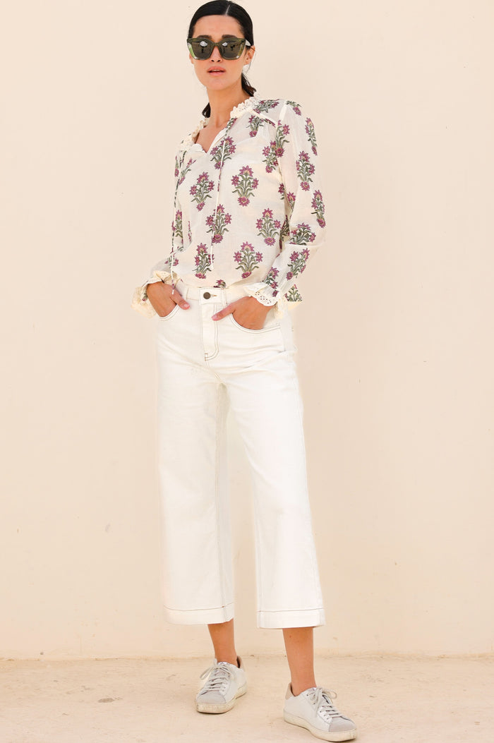 Aspiga Rosie Organic Cotton Block Print Blouse