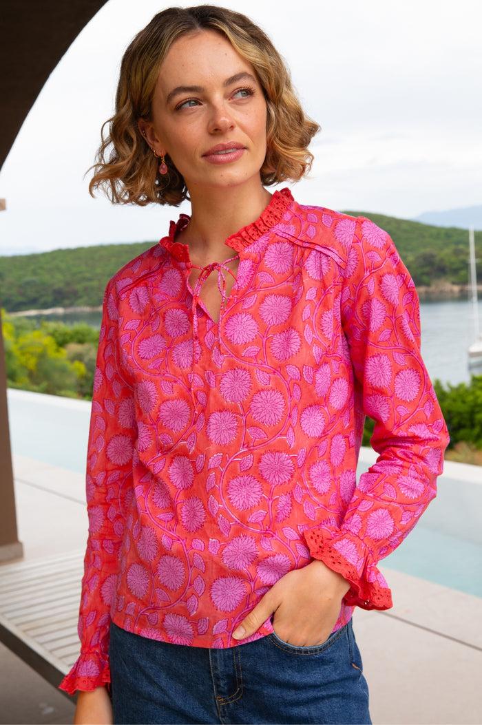 aspiga Rosie Organic Cotton Block Print Blouse