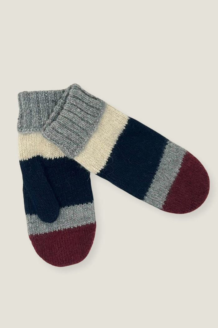 aspiga Striped Wool & Cashmere Mittens
