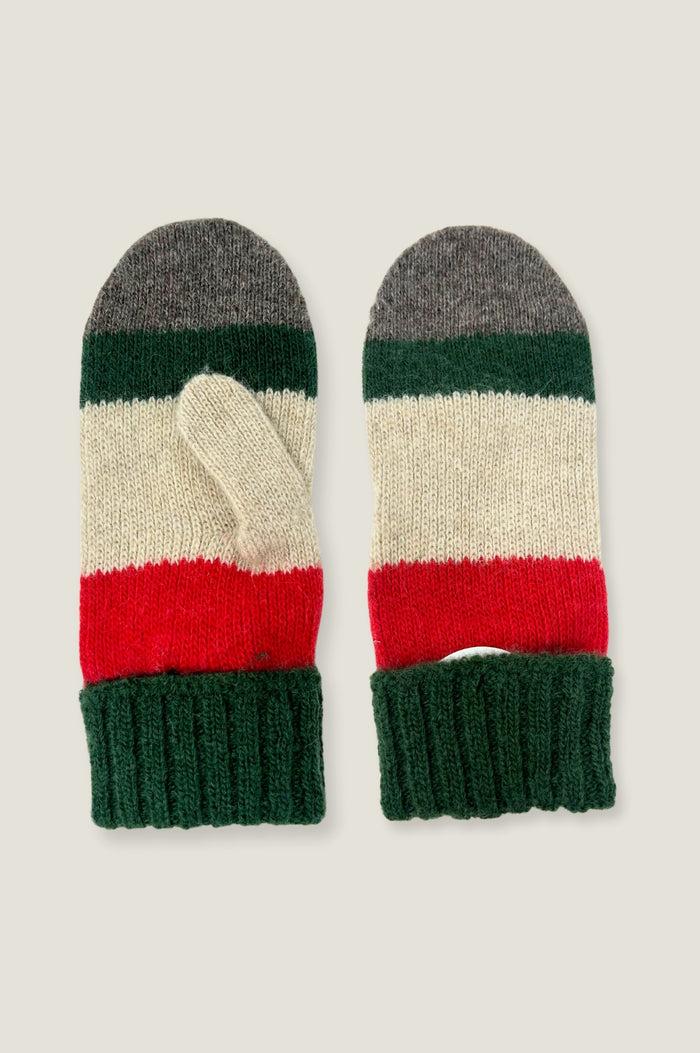 aspiga Striped Wool & Cashmere Mittens