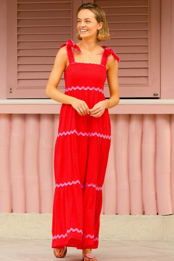 Aspiga Tabitha Organic Cotton Dobby Ric Rac Dress