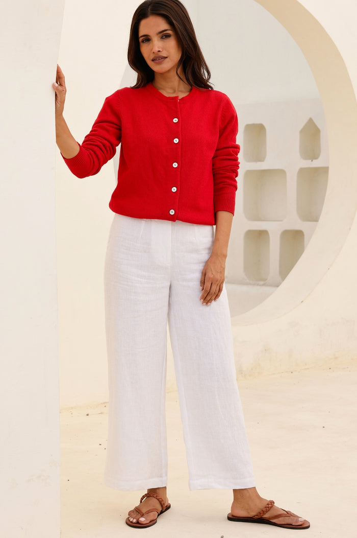 Aspiga Wide Leg Linen Cropped Trousers