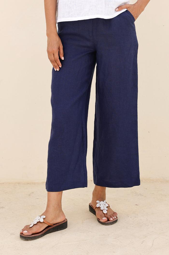 aspiga Wide Leg Linen Cropped Trousers