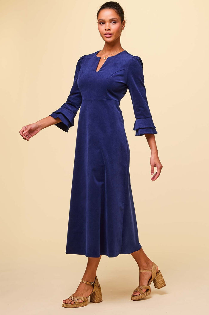 Aspiga Jocelyn V-Neck 3/4 Sleeve Stretch Corduroy Dress