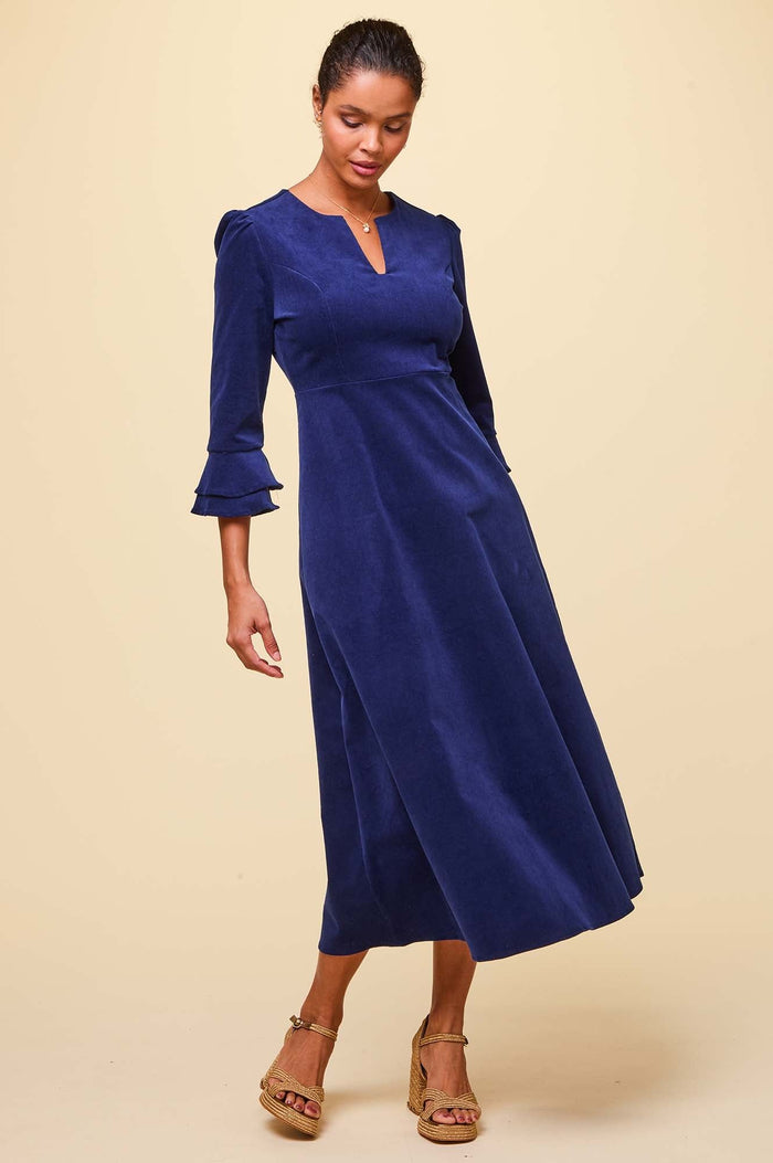 aspiga Jocelyn V-Neck 3/4 Sleeve Stretch Corduroy Dress