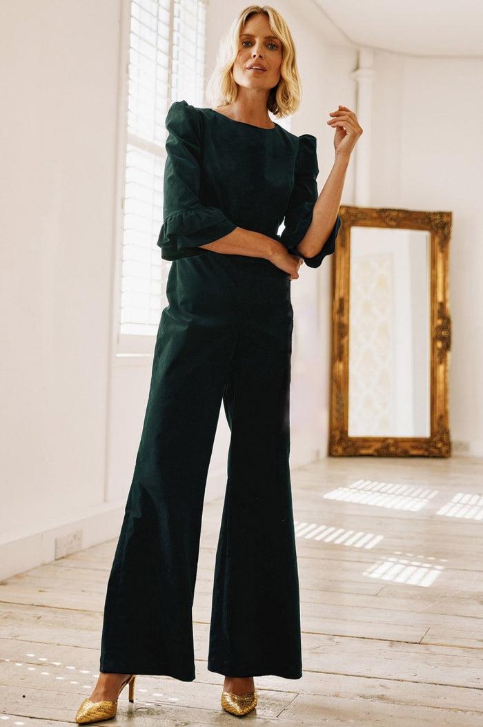 Aspiga Victoria 3/4 Sleeve Stretch Corduroy Jumpsuit