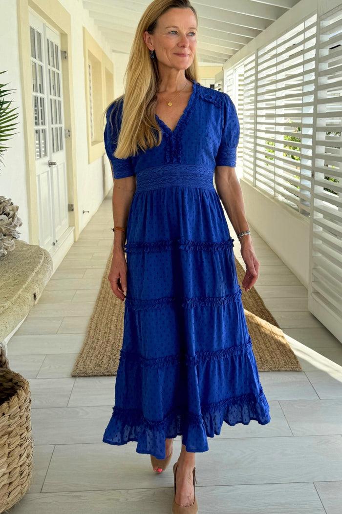 Aspiga Viola Short Sleeve Organic Cotton Dobby Dress