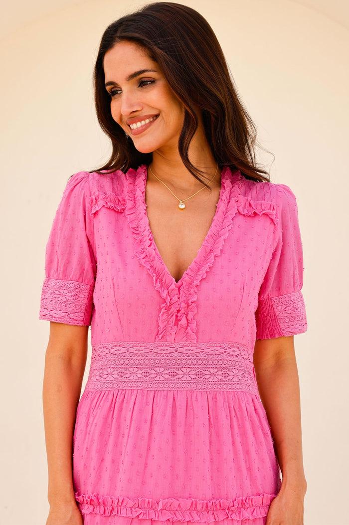 Aspiga Viola Short Sleeve Organic Cotton Dobby Dress