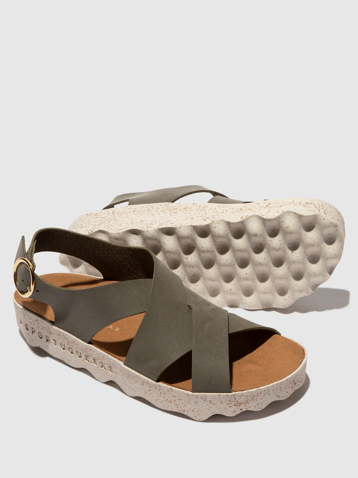 Asportuguesas Buckle Sandals CUSK KHAKI