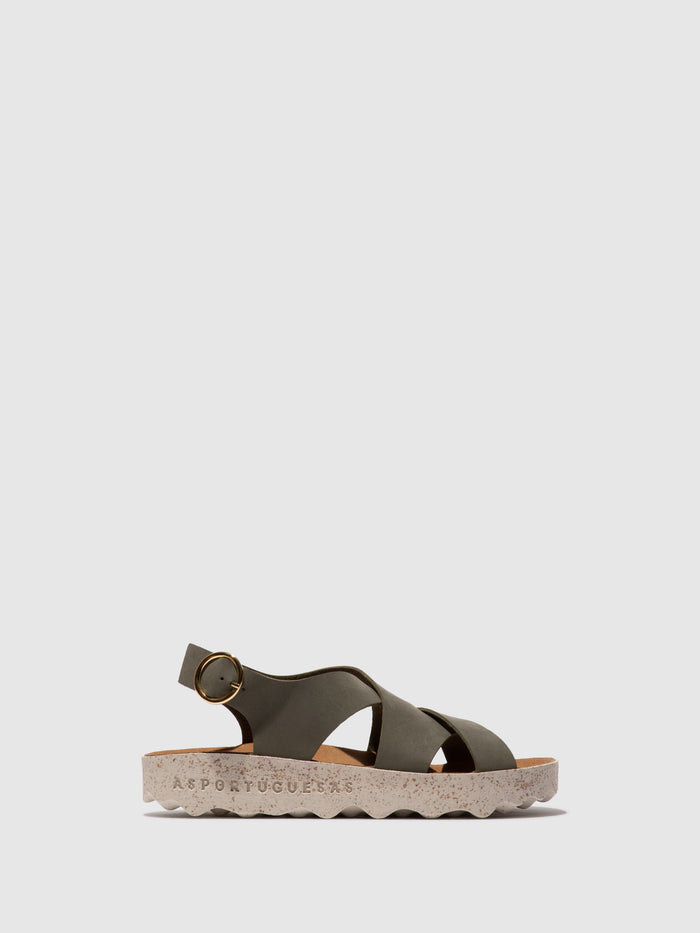 Asportuguesas Buckle Sandals CUSK KHAKI