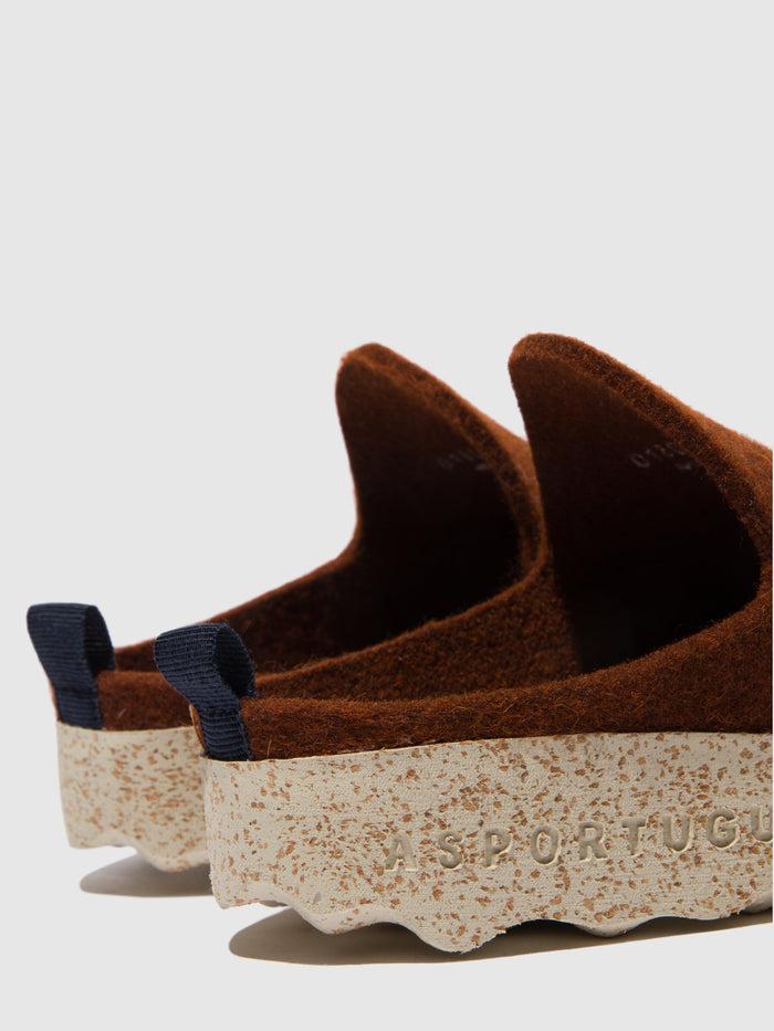 Asportuguesas Round Toe Mules COME BROWN