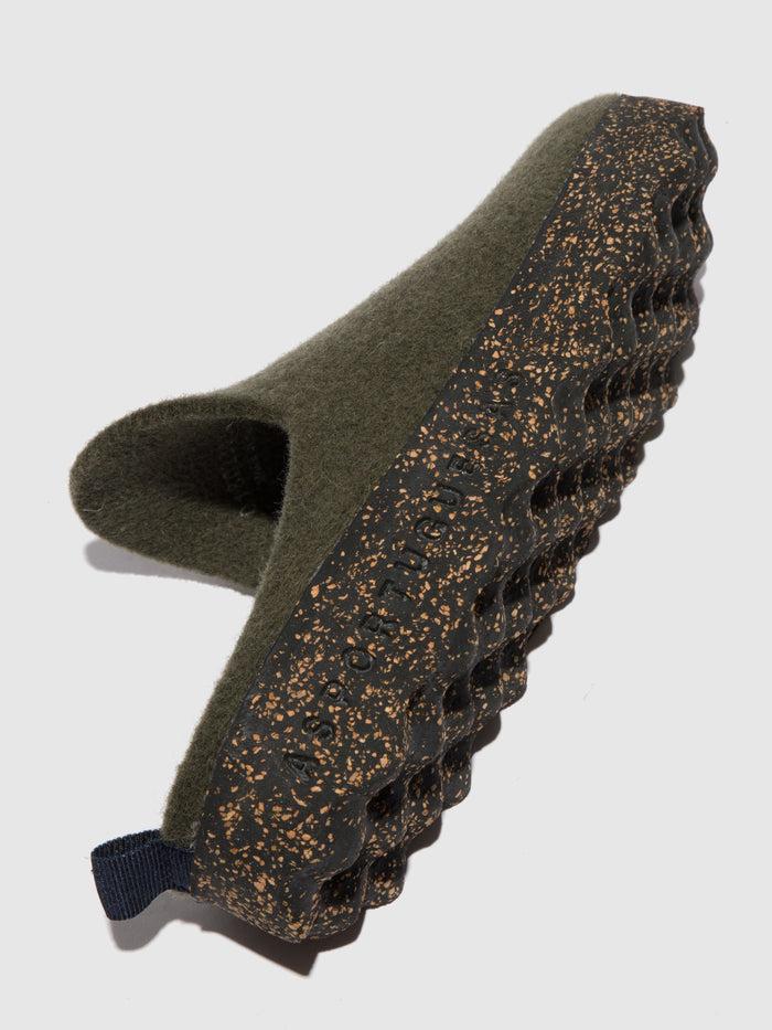 Asportuguesas Round Toe Mules COME MILITARY GREEN